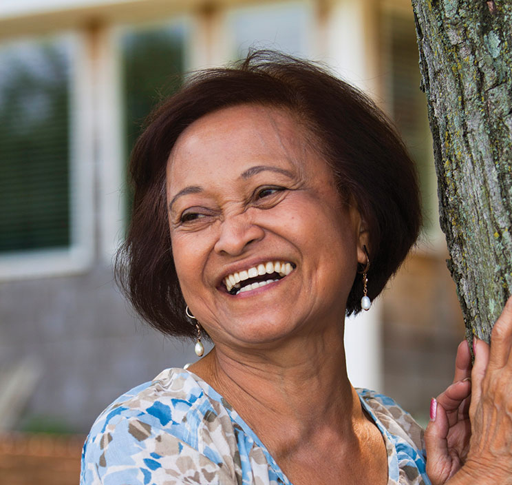 Older woman smiling. Links to Gifts from Retirement Plans Older woman smiling. Links to Gifts from Retirement Plans